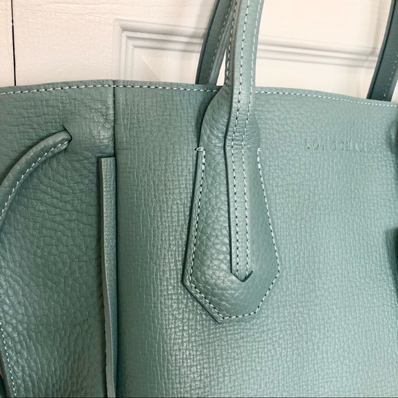 🤩💯Longchamp Penelope leather handbag in dusty blue color - Picture 4 of 9